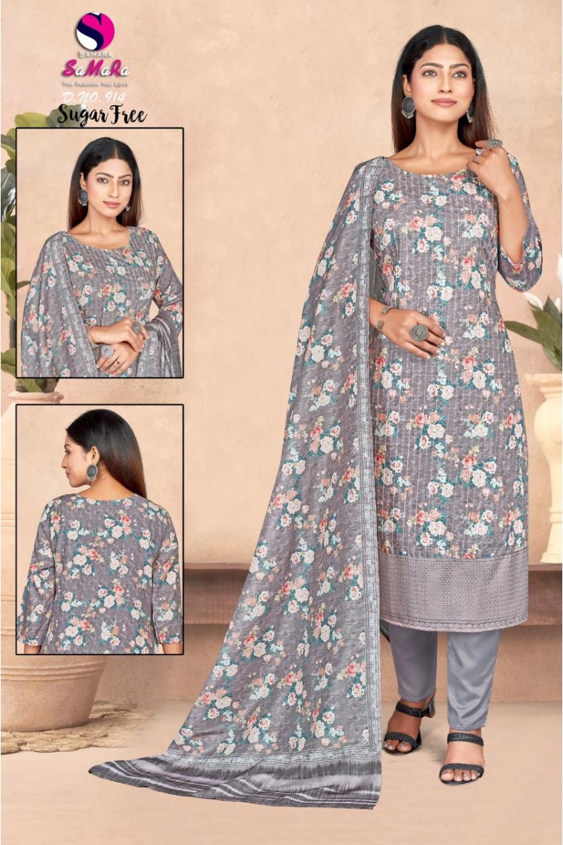 Samara Sugar Free-914 Wholesale Ready Made Muslin Combo Set Kurtis