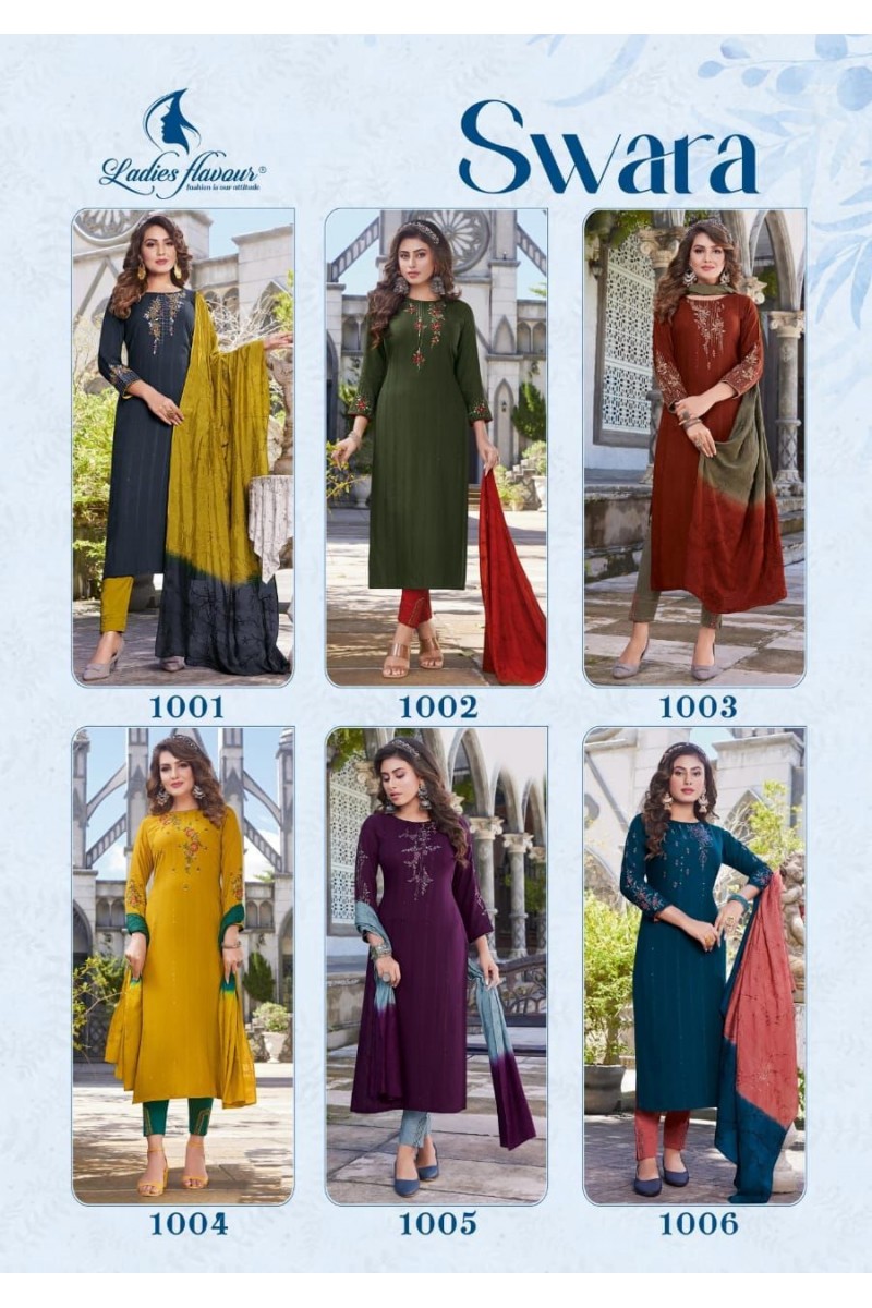 Ladies Flavour Swara Designer Wedding Wear Kurti Catalogue Set