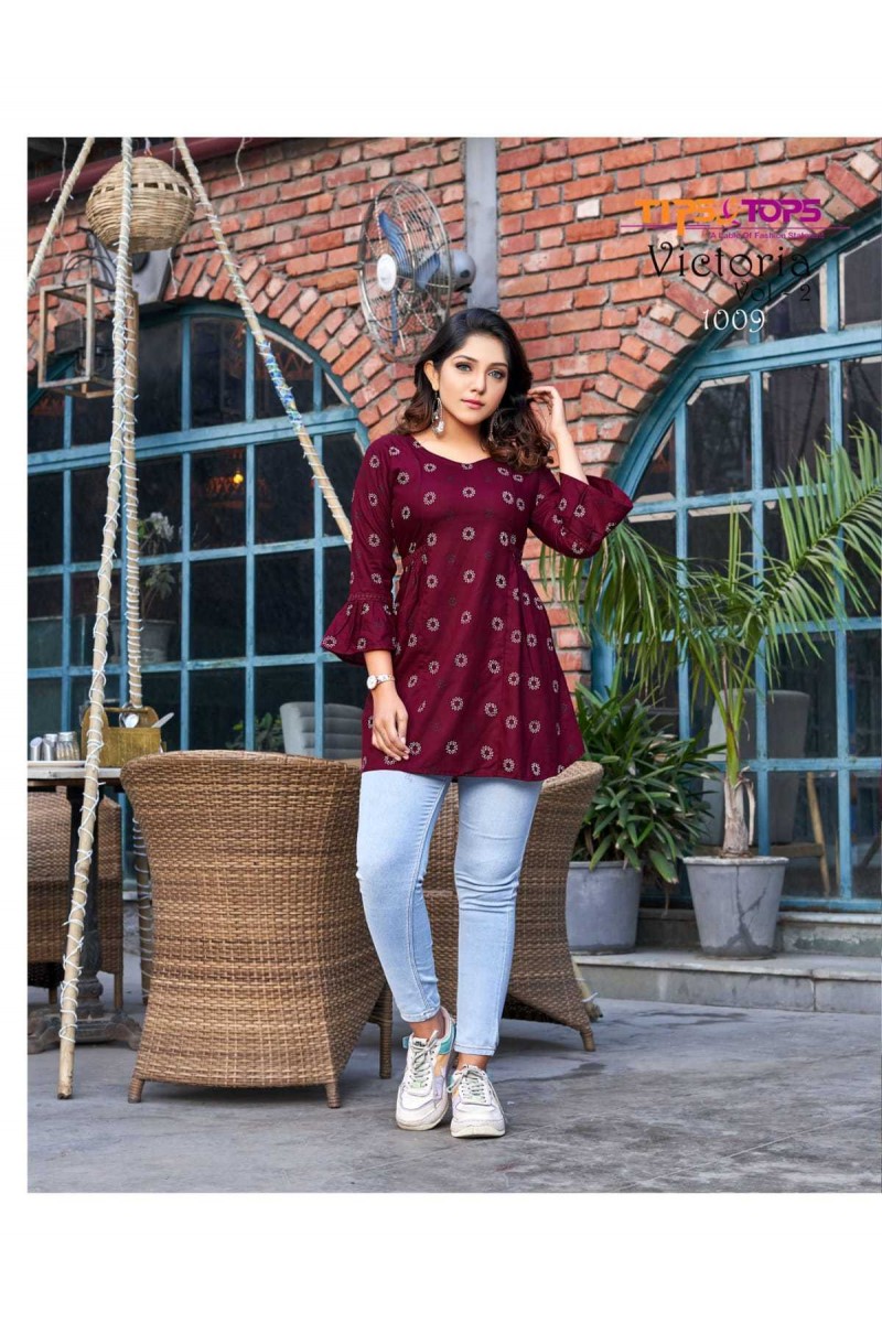 Tips & Tops Victoria Vol-2 Rayon Western Short Kurti Collection