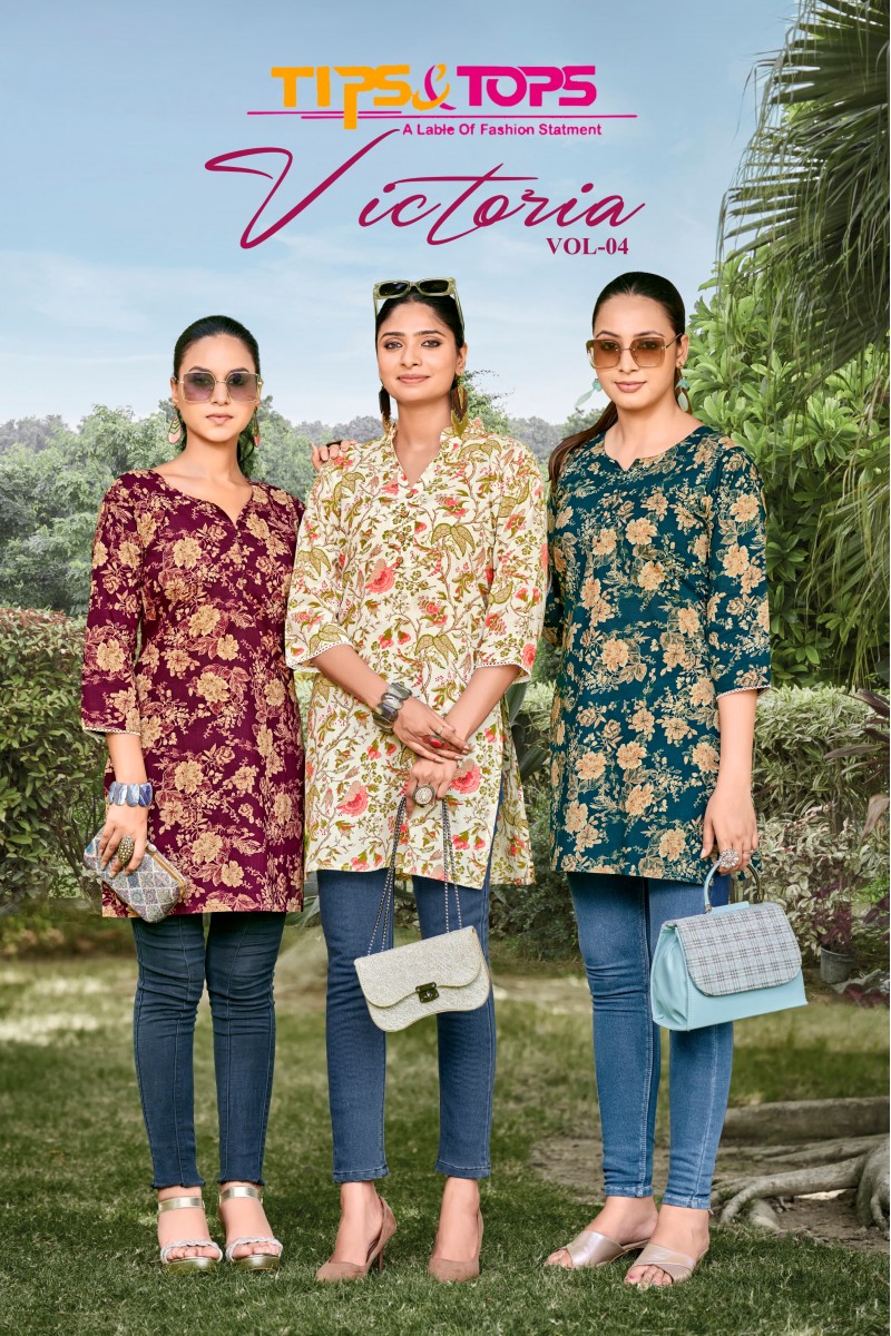 Tips & Tops Victoria Vol-4 Cotton Printed Western Short Kurti Wholesaler