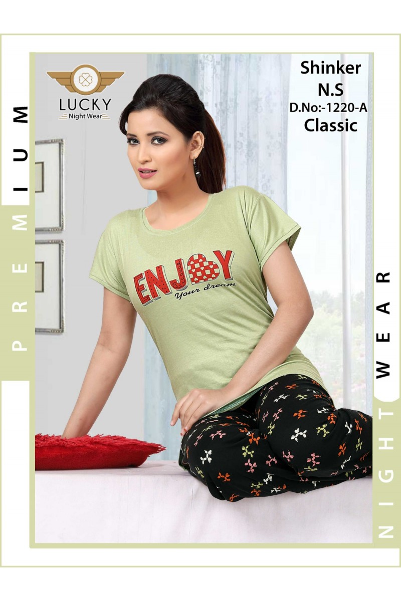 Lucky D.No-1220 Designer Wholesale Sinker Hosiery Women Night Suit