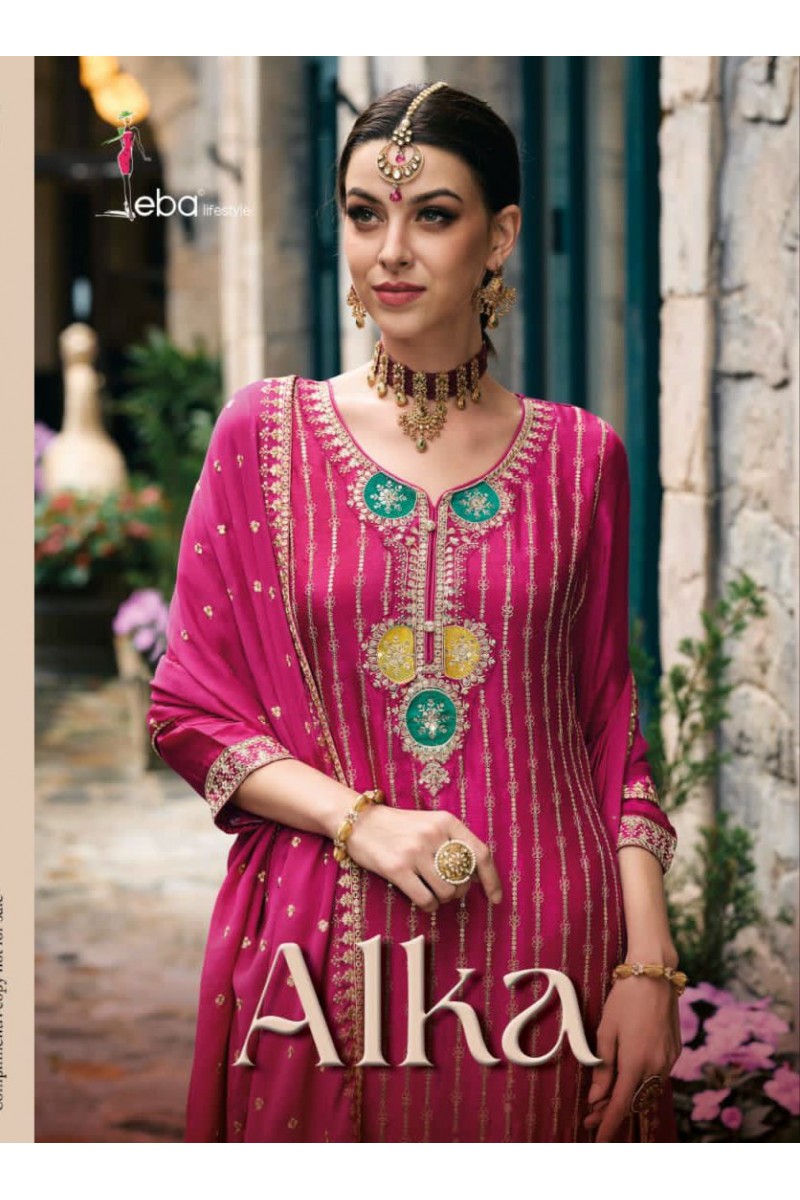 Eba Lifestyle Alka Wedding Wear Georgette Salwar Kameez Catalogue