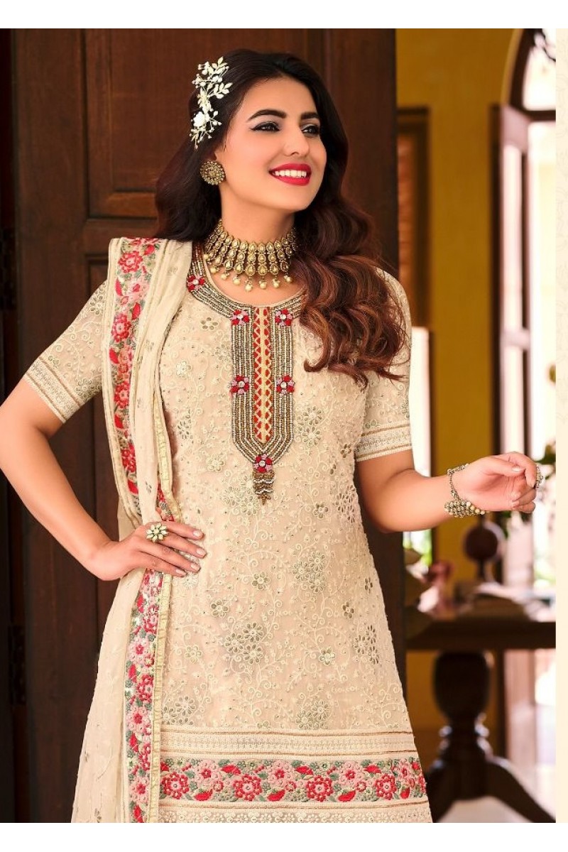 Eba Lifestyle Armani Faux Georgette Wholesale Sharara Salwar Suit Catalog