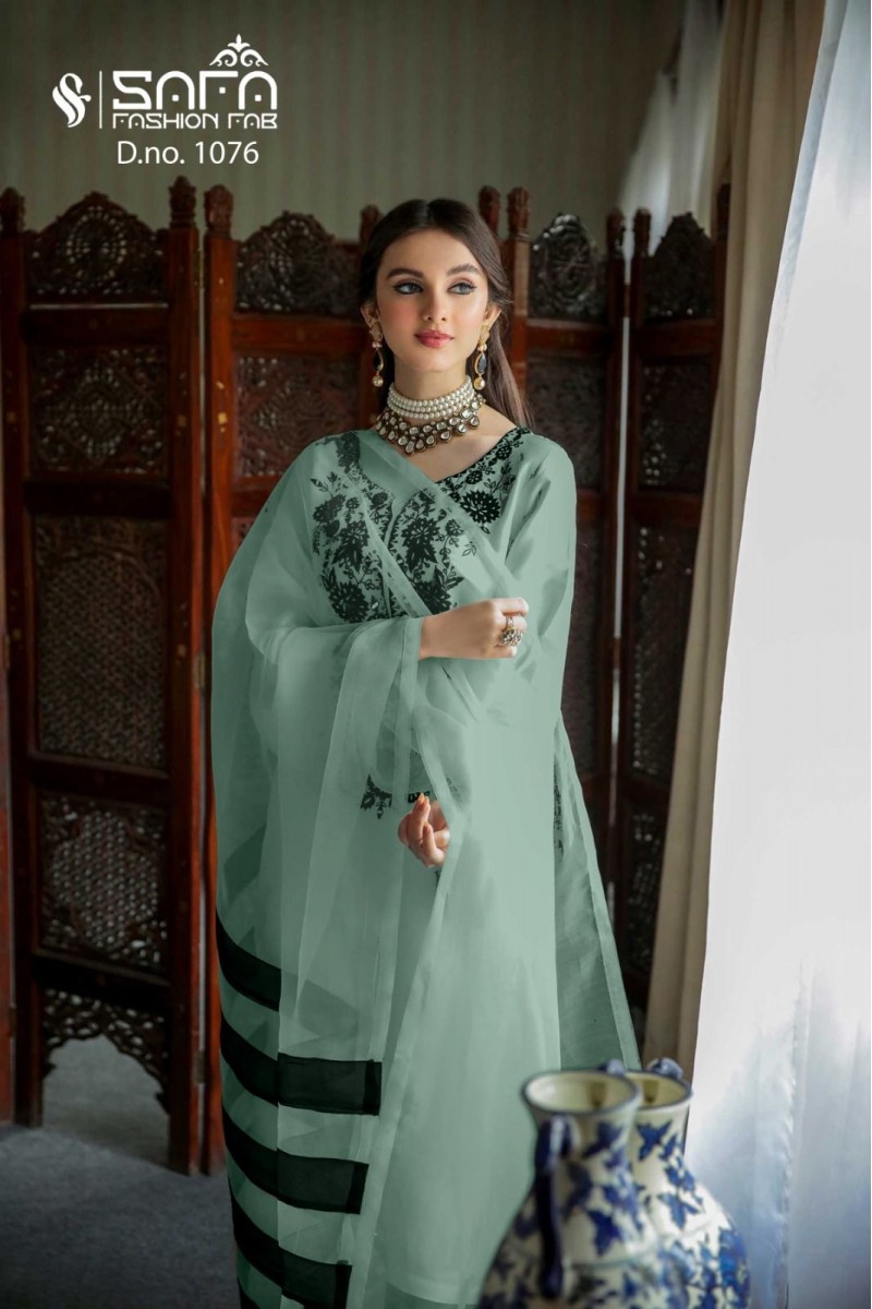 Safa Fashion Fab D.No-1076 Readymade Georgette Pants Suits Catalogue Set