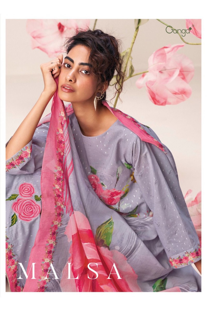 Ganga Malsa Wholesale Cotton With Embroidery Casual Salwar Suits