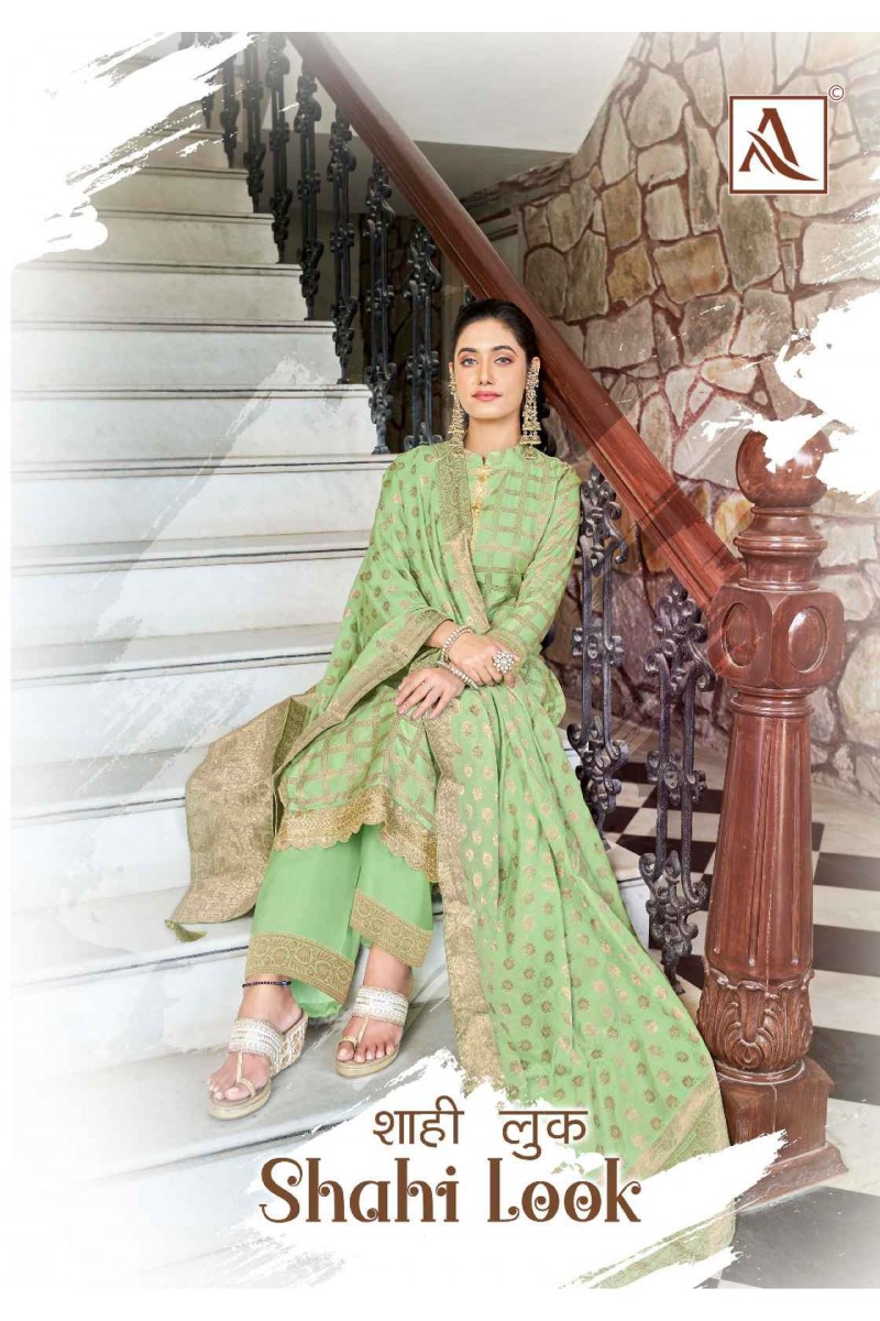 Alok Suit Shahi Look Embroidery Designer Salwar Kameez Wholesaler