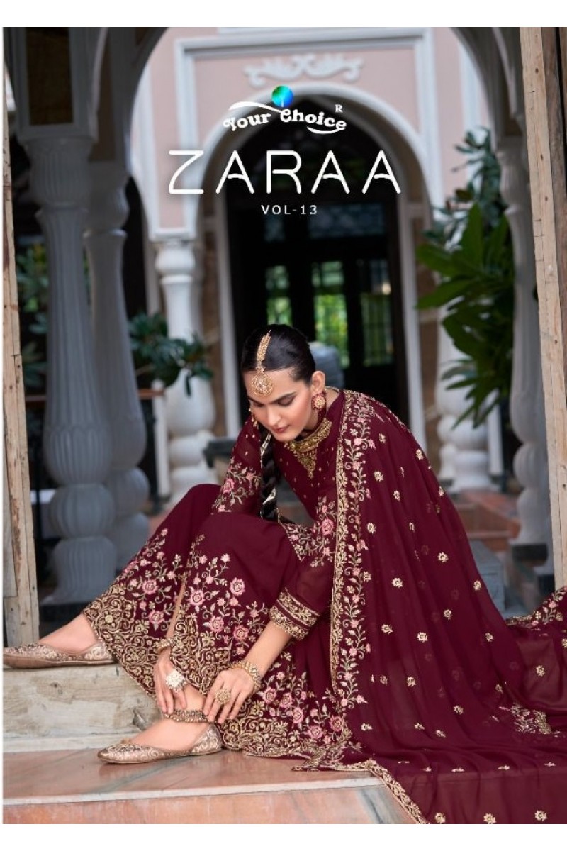 Your Choice Zaraa Vol-13 Blooming Georgette Party Wear Salwar Suits Manufacturer