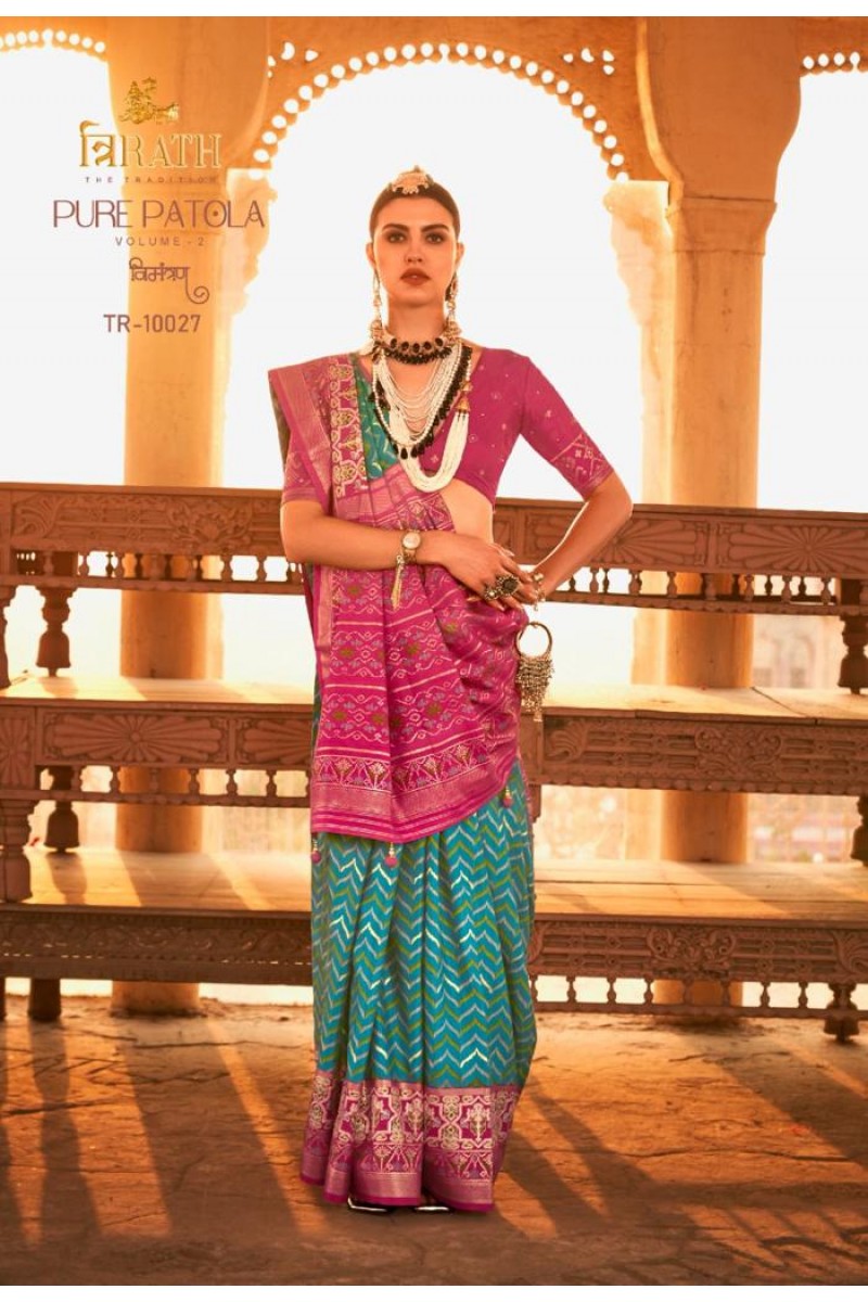 Trirath Pure Patola Vol-2-TR-10027 Silk Traditional Patola Designer Saree