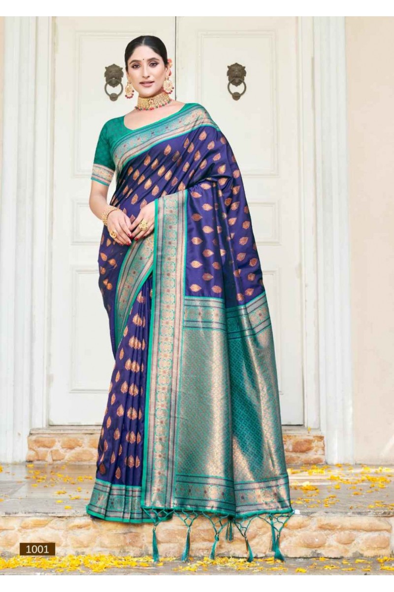 Bunawat Simran Silk-1001 Banarasi Silk Latest Designs Single Saree