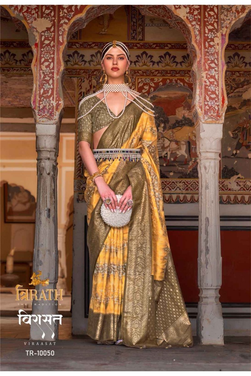 Trirath Virasat-10050 Designer Wedding Wear Patola Single Sarees