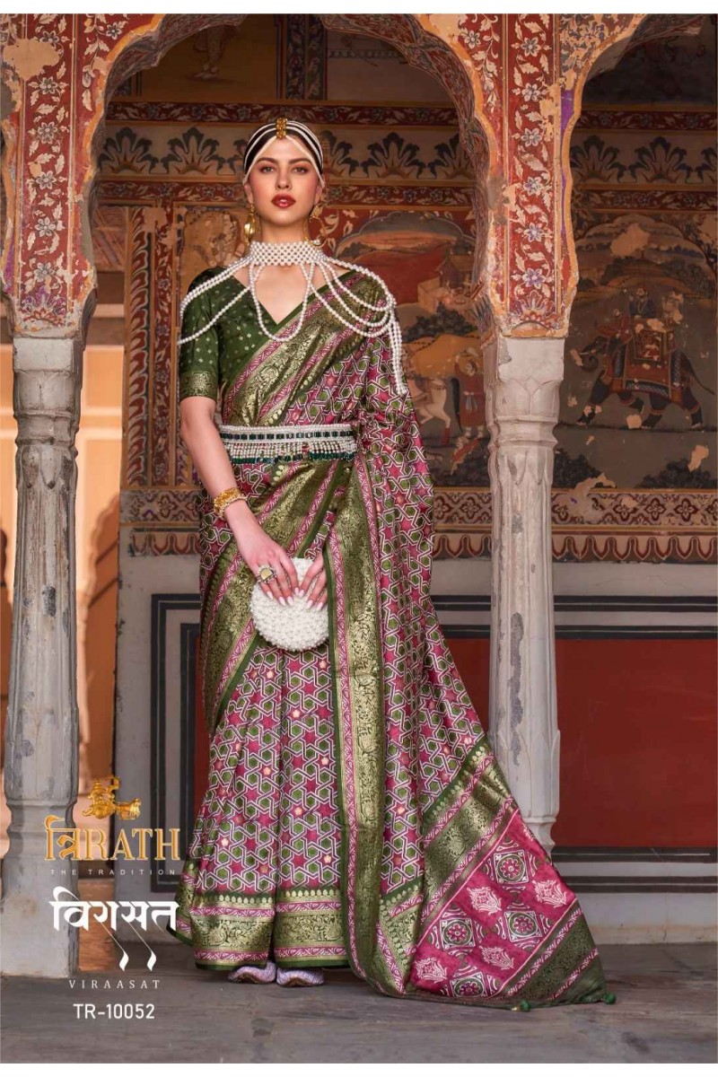 Trirath Virasat-10052 Designer Wedding Wear Patola Single Sarees