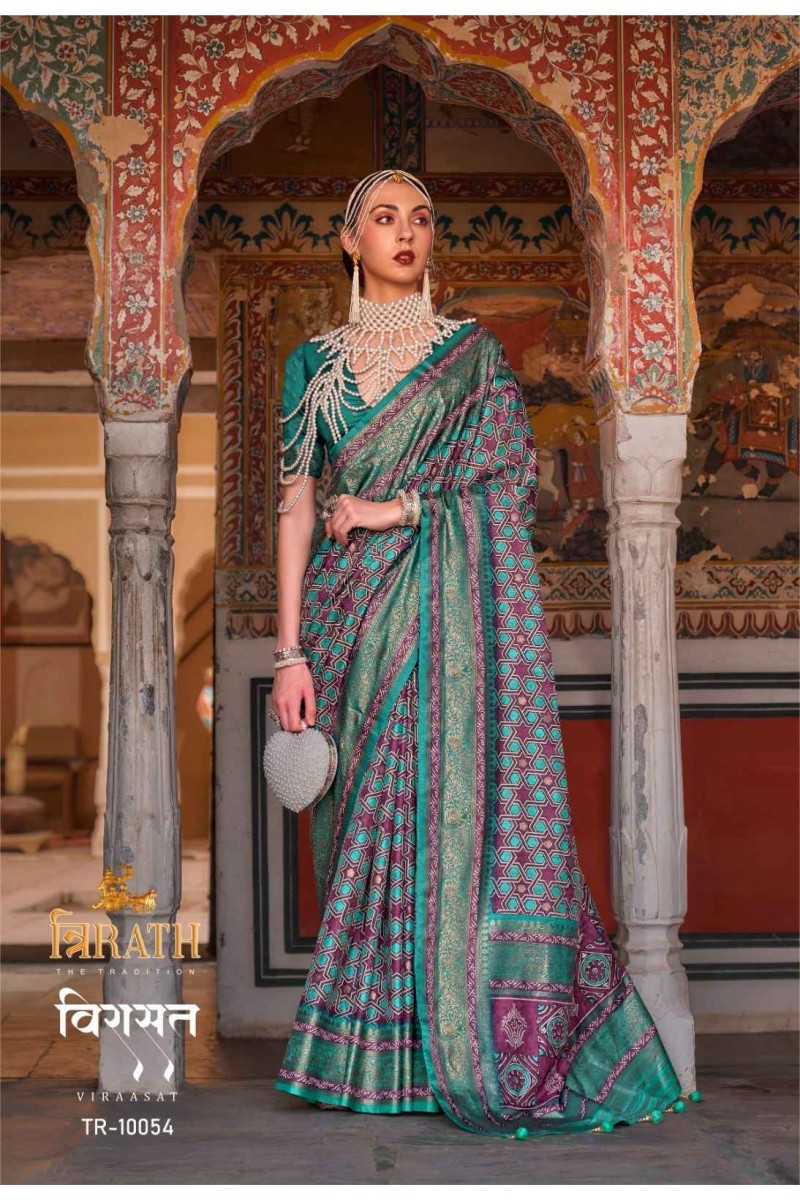 Trirath Virasat-10054 Designer Wedding Wear Patola Single Sarees