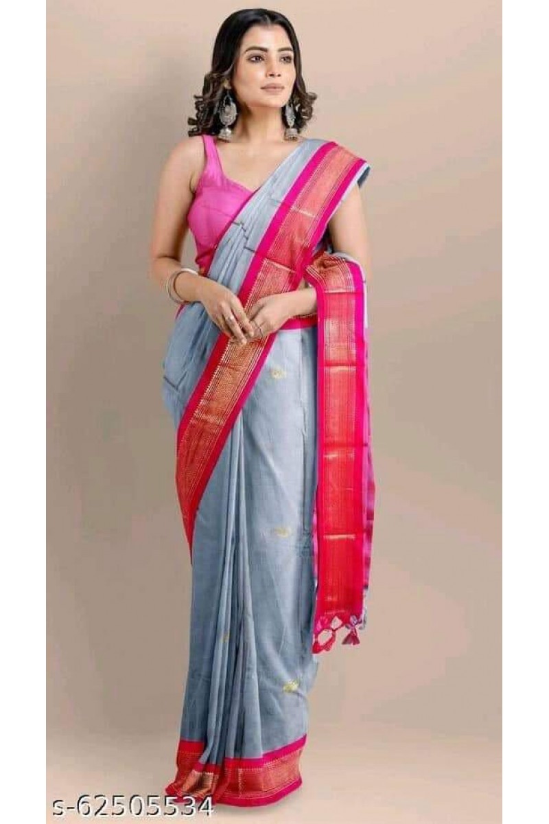 WA-0010 Cotton Silk Women Wear Casual Latest New Designs Saree
