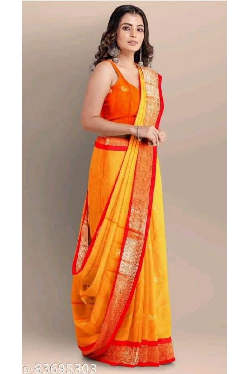 WA-0012 Cotton Silk Women Wear Casual Latest New Designs Saree