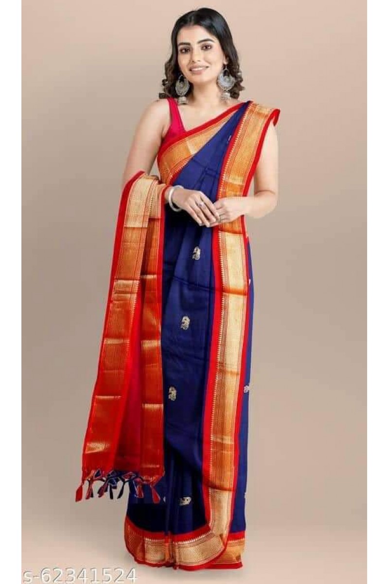 WA-0014 Cotton Silk Women Wear Casual Latest New Designs Saree
