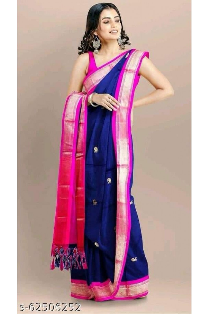 WA-0015 Cotton Silk Women Wear Casual Latest New Designs Saree