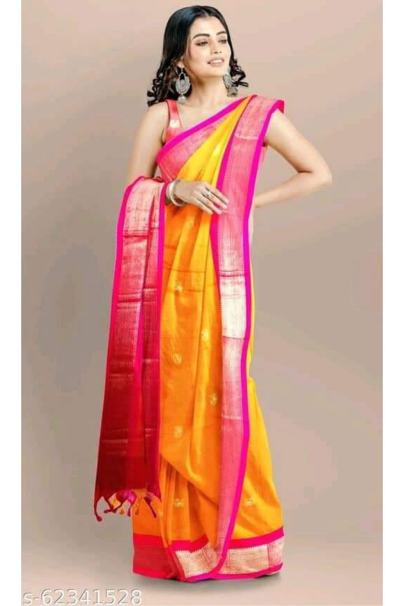 WA-0016 Cotton Silk Women Wear Casual Latest New Designs Saree