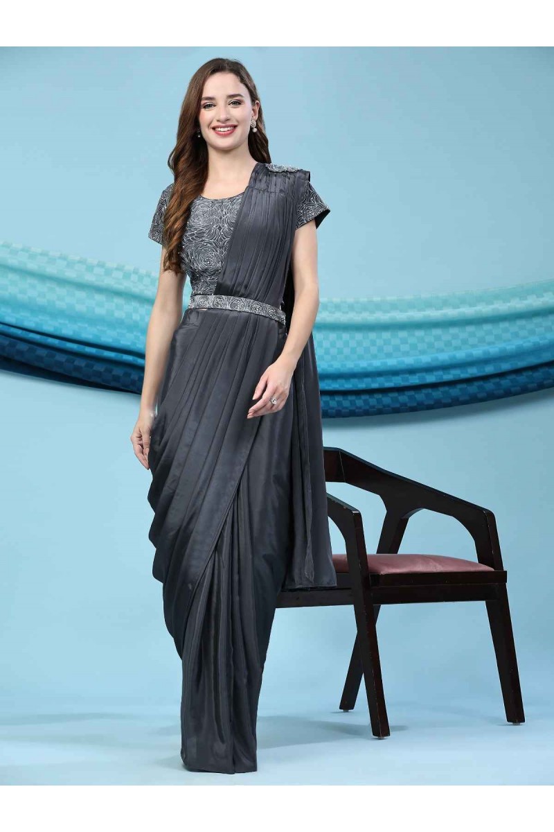 Amoha 272-B Designer Silk Readymade Saree Partywear Collection