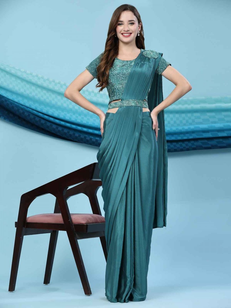 Amoha 272-D Designer Silk Readymade Saree Partywear Collection