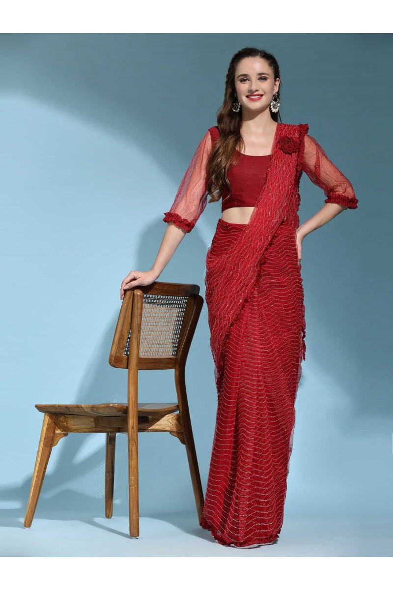 Amoha Trendz D.No-101013-B Stylish Designer Readymade Saree New Arrivals