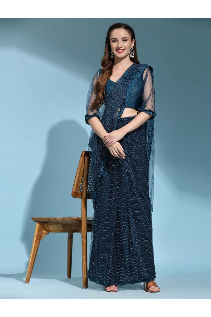Amoha Trendz D.No-101013-C Stylish Designer Readymade Saree New Arrivals