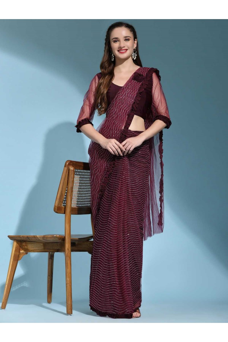 Amoha Trendz D.No-101013-D Stylish Designer Readymade Saree New Arrivals