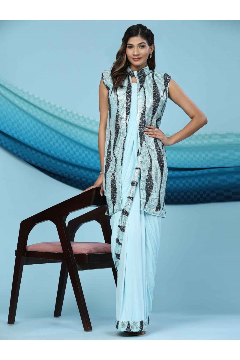 Amoha Trendz D.No-10523-A Designer Latest Ready To Wear Saree Wholesaler