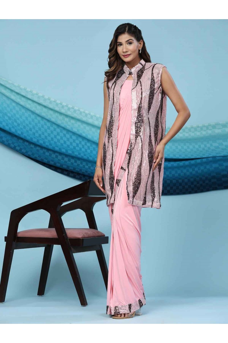Amoha Trendz D.No-10523-B Designer Latest Ready To Wear Saree Wholesaler
