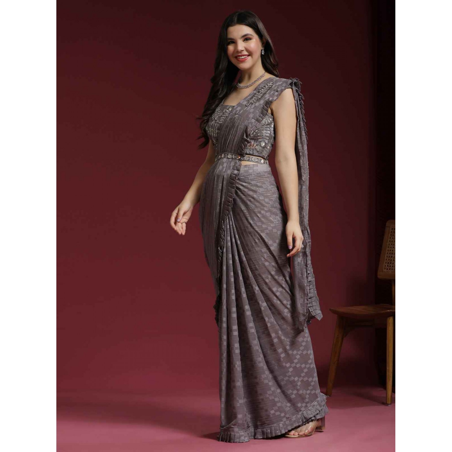 Amoha 275-D Sequence Designer Ready To Wear Saree Catalog Supplier