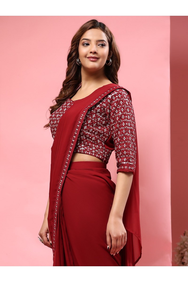 Amoha Trendz D.No-A330-A Exclusive Ladies Wear Readymade Georgette Saree