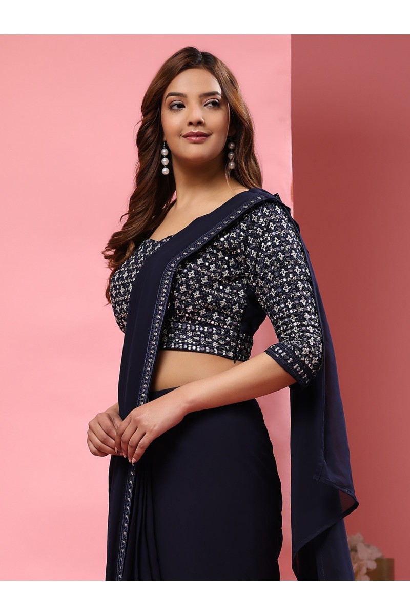 Amoha Trendz D.No-A330-B Exclusive Ladies Wear Readymade Georgette Saree
