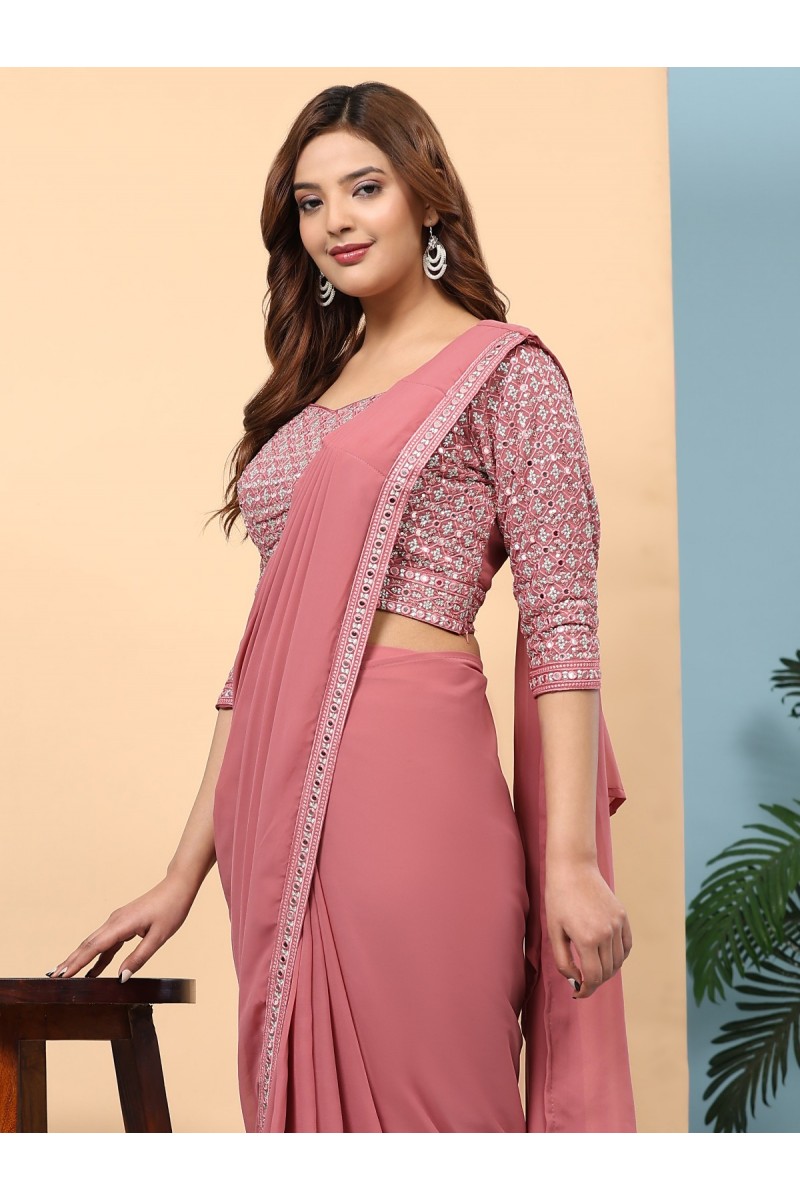 Amoha Trendz D.No-A330-C Exclusive Ladies Wear Readymade Georgette Saree