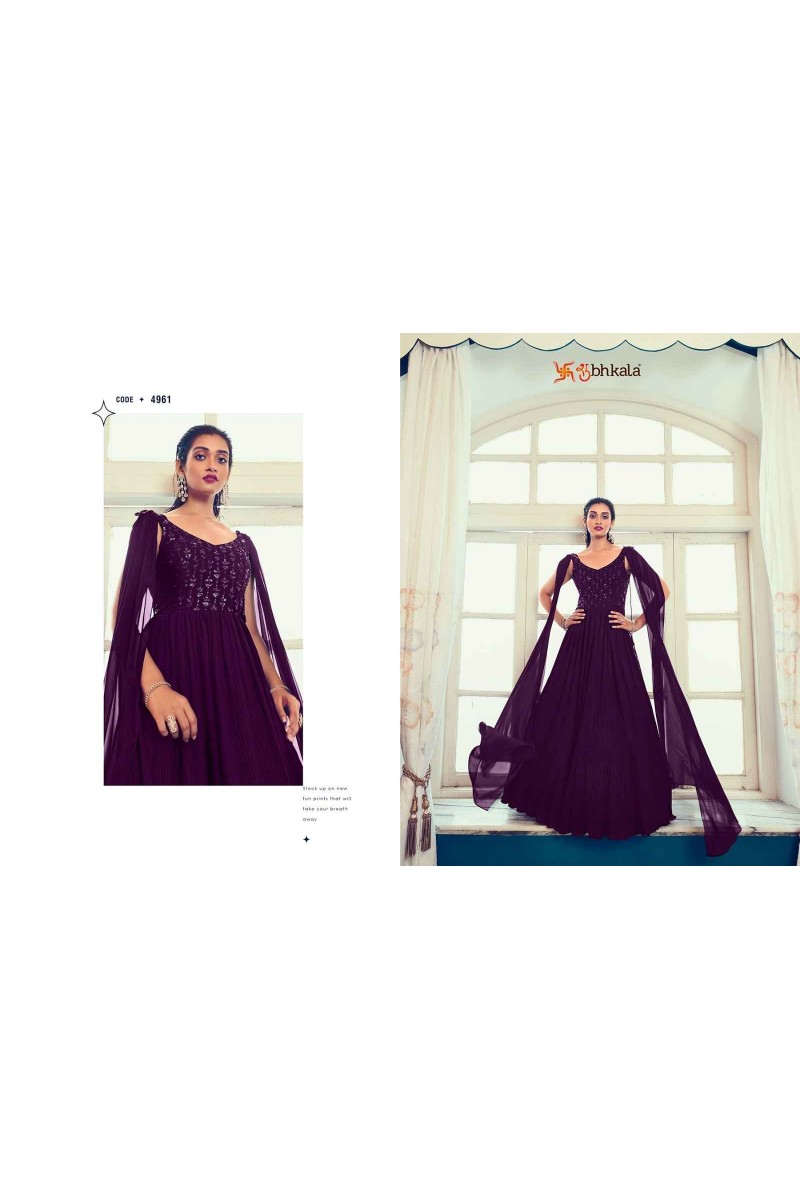 Shubhkala  Flory Vol-40-4961 Exclusive Embroidered Stitched Long Gown