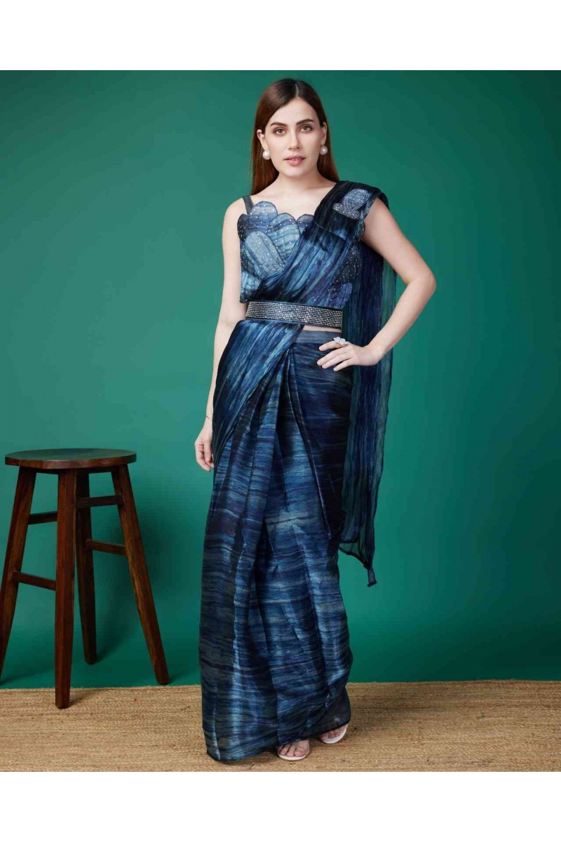 Amoha Trendz KAT218-A Designer Readymade Saree Partywear Collection