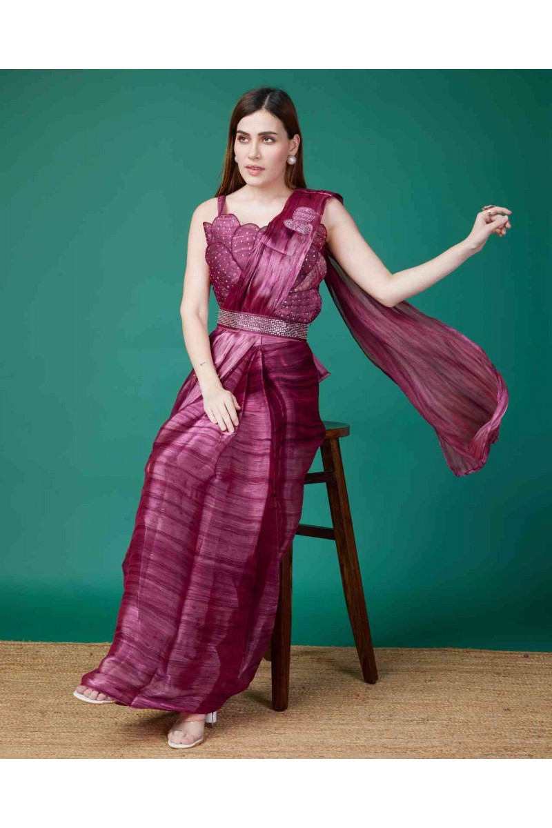 Amoha Trendz KAT218-B Designer Readymade Saree Partywear Collection