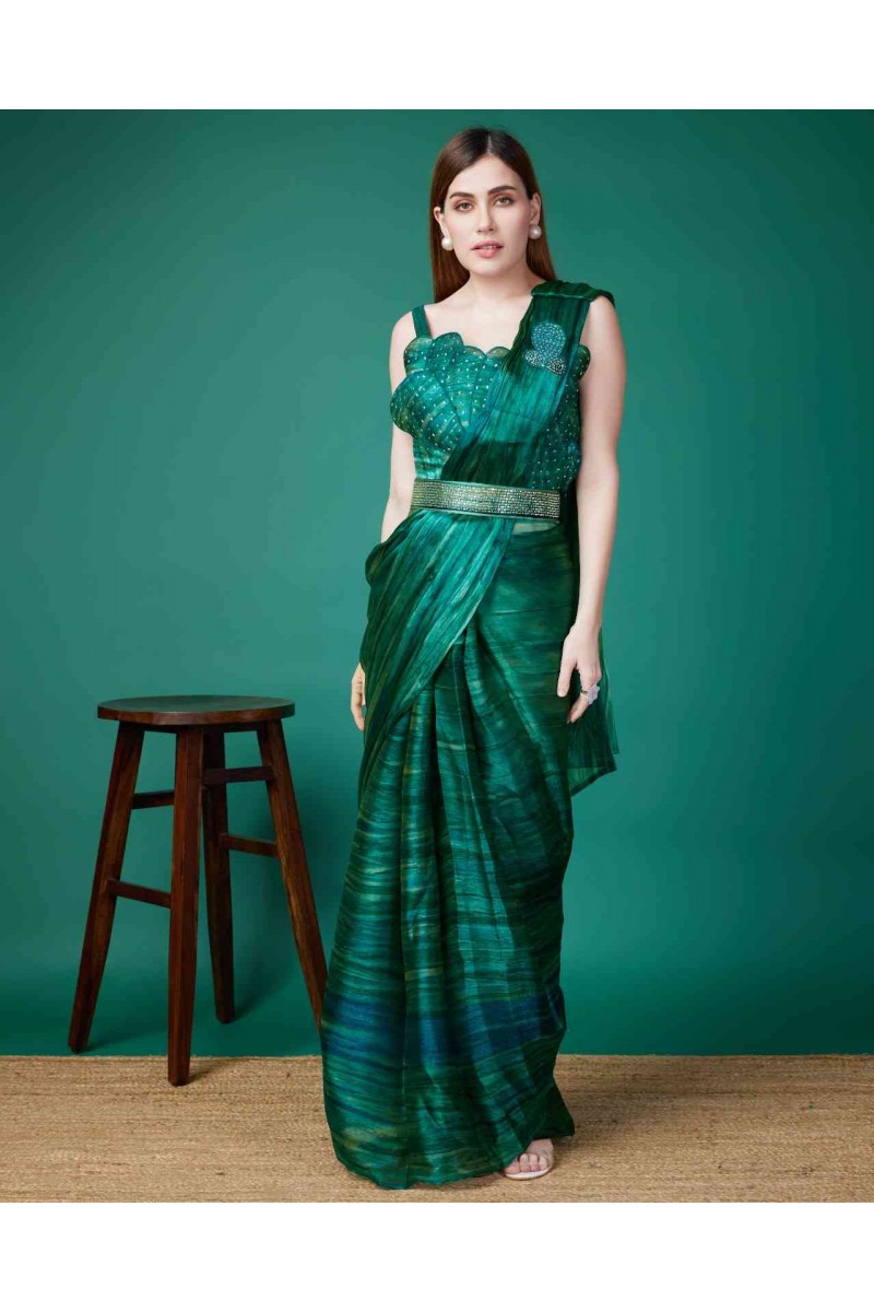 Amoha Trendz KAT218-C Designer Readymade Saree Partywear Collection