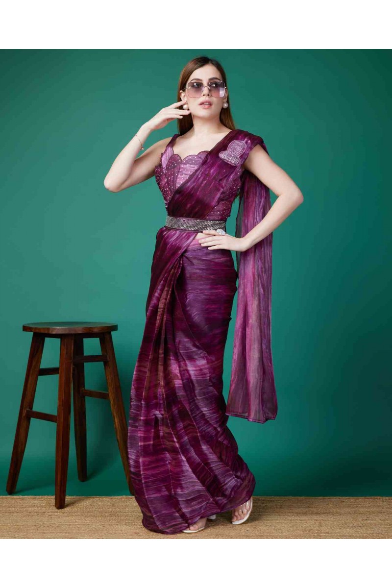 Amoha Trendz KAT218-D Designer Readymade Saree Partywear Collection