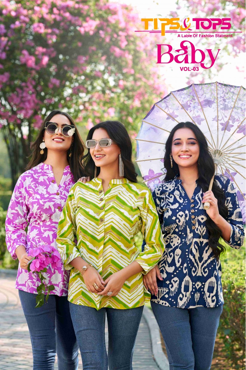 Tips & Tops Baby Vol-3 Wholsale Western Wear Rayon Printed Tops