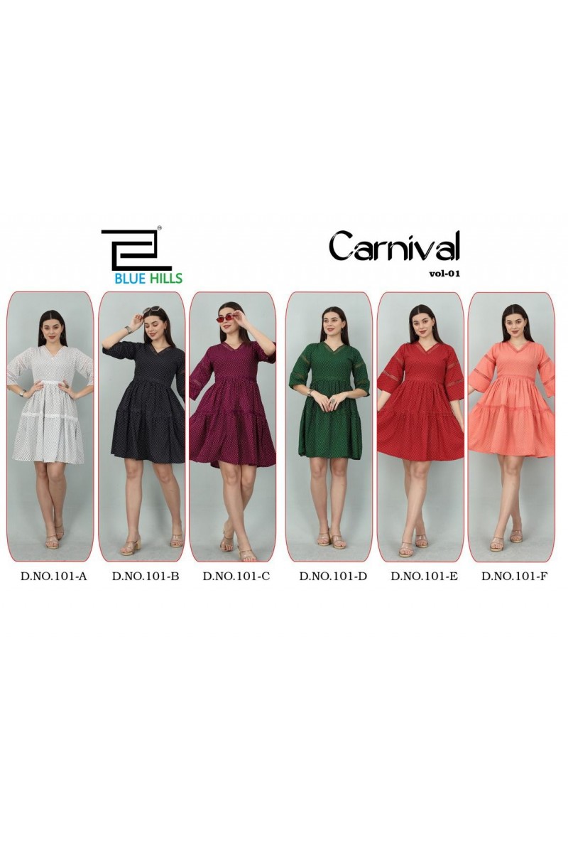Blue Hills Carnival Designer Cotton Short Top Catalogue Set