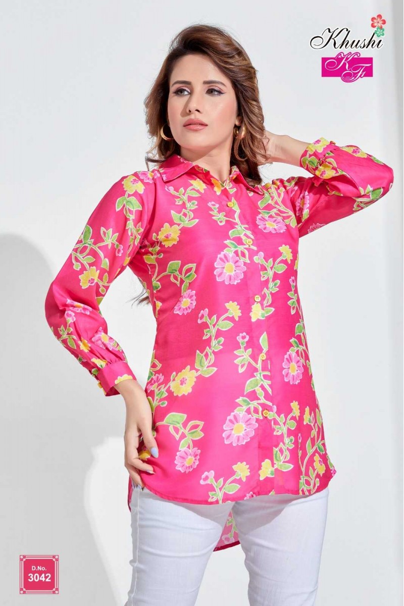 Khushi KF D.No-3042 Office Wear Western Wear Top Set Catalogue Set