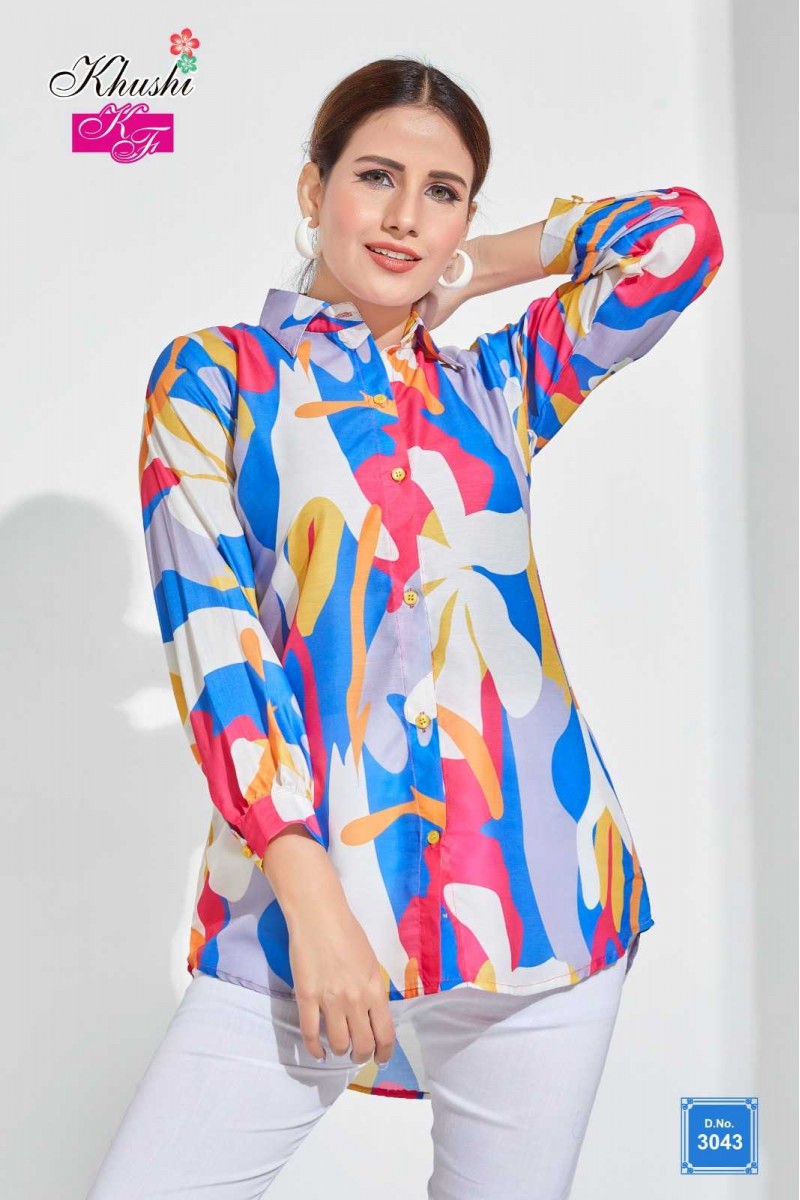 Khushi KF D.No-3043 Office Wear Western Wear Top Set Catalogue Set