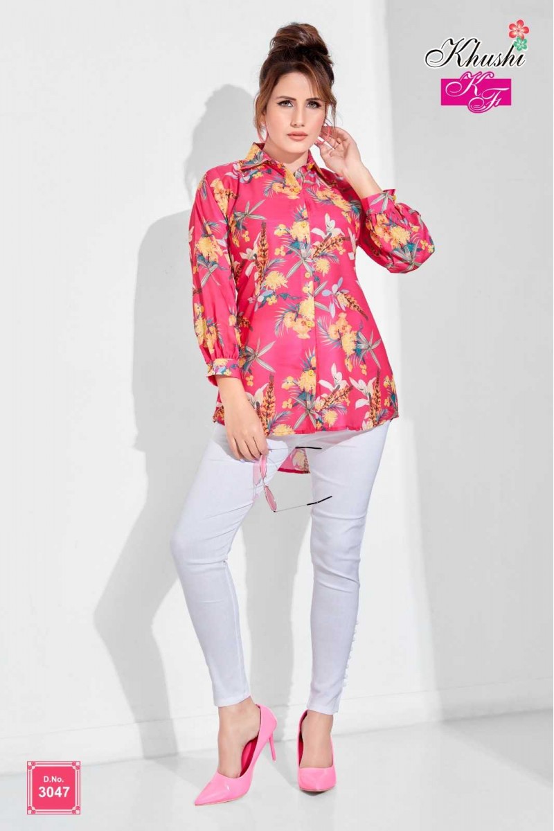 Khushi KF D.No-3047 Office Wear Western Wear Top Set Catalogue Set