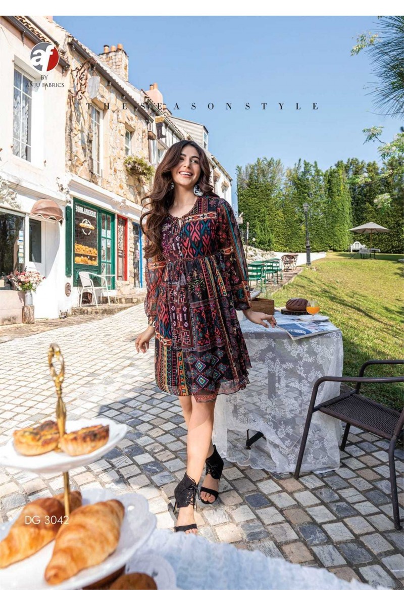 Anju Fabrics Dream Girl Vol-2 Western Wear Tunic Catalogue Set Garment
