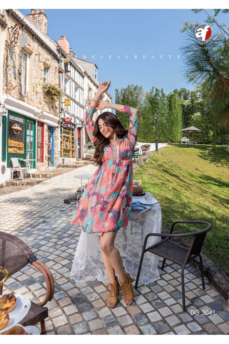 Anju Fabrics Dream Girl Vol-2 Western Wear Tunic Catalogue Set Garment