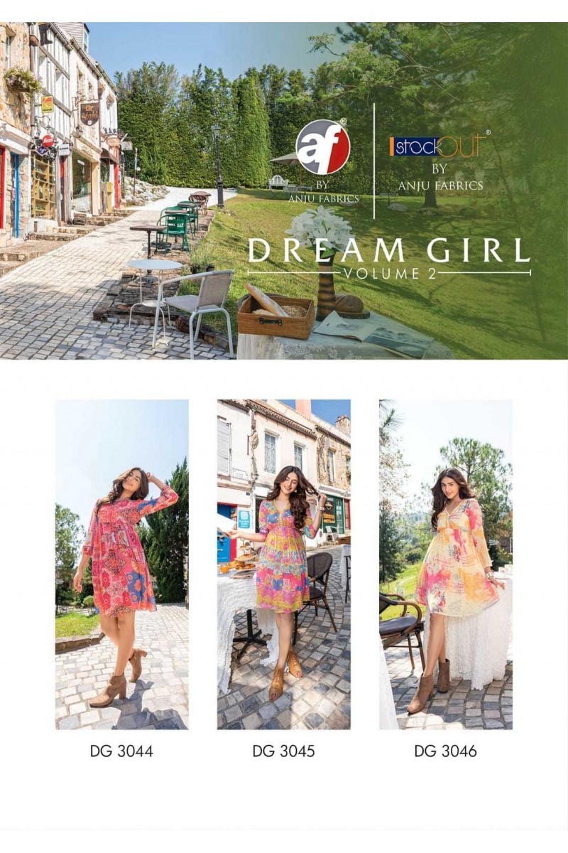 Anju Fabrics Dream Girl Vol-2 Western Wear Tunic Catalogue Set Garment