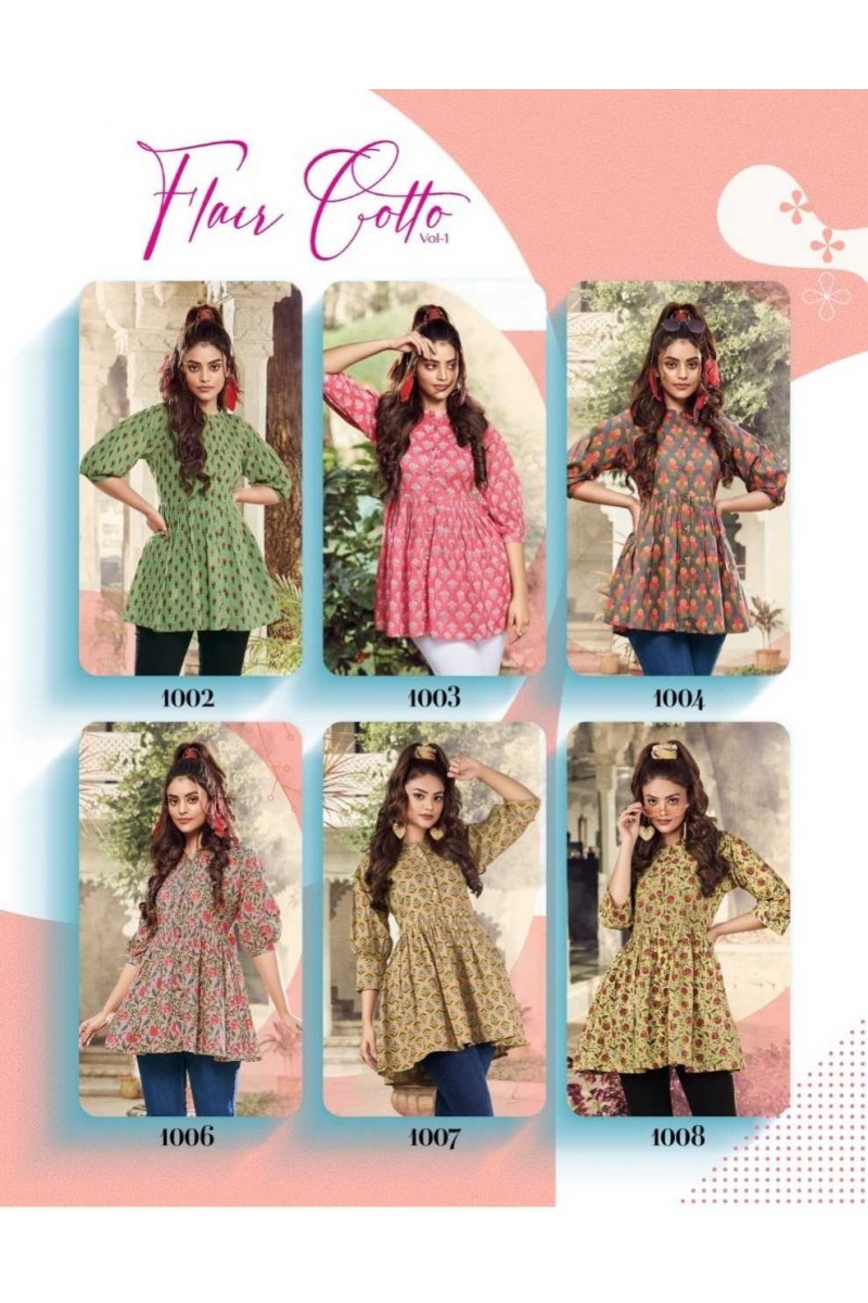 Passion Tree Flair Cotton Vol-1 Western Wear Tunic Top Catalogue Set