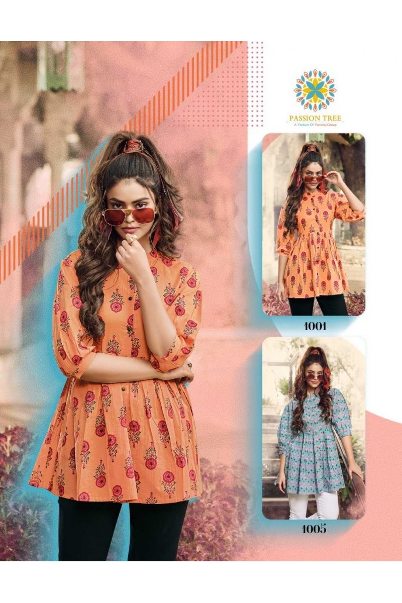 Passion Tree Flair Cotton Vol-1 Western Wear Tunic Top Catalogue Set