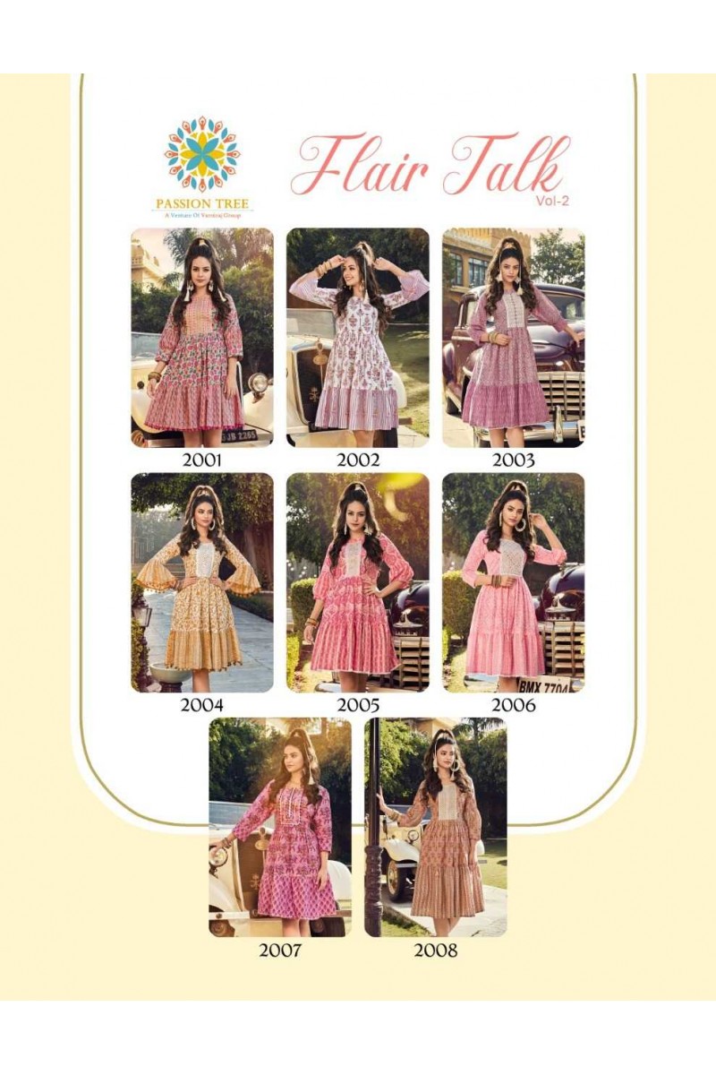 Passion Tree Flair Talk Vol-2 Cotton Tunic Top Catalogue Set Garment