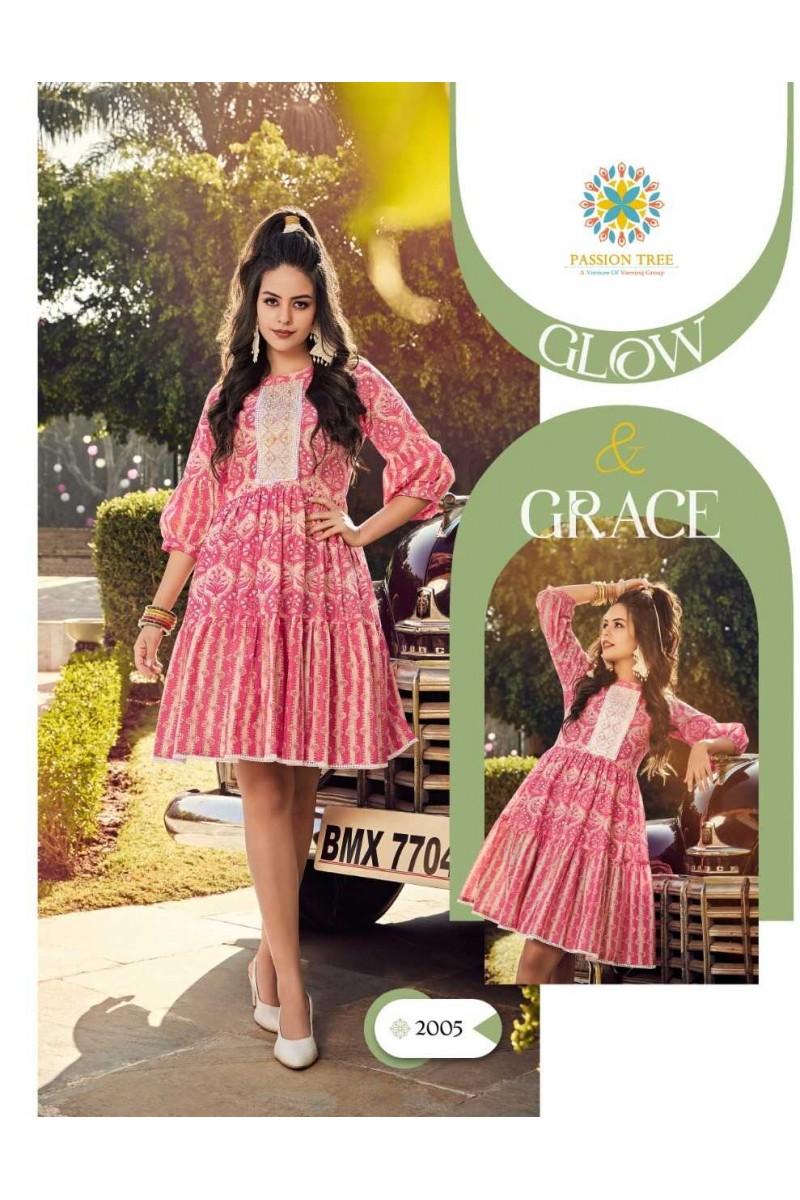 Passion Tree Flair Talk Vol-2 Cotton Tunic Top Catalogue Set Garment