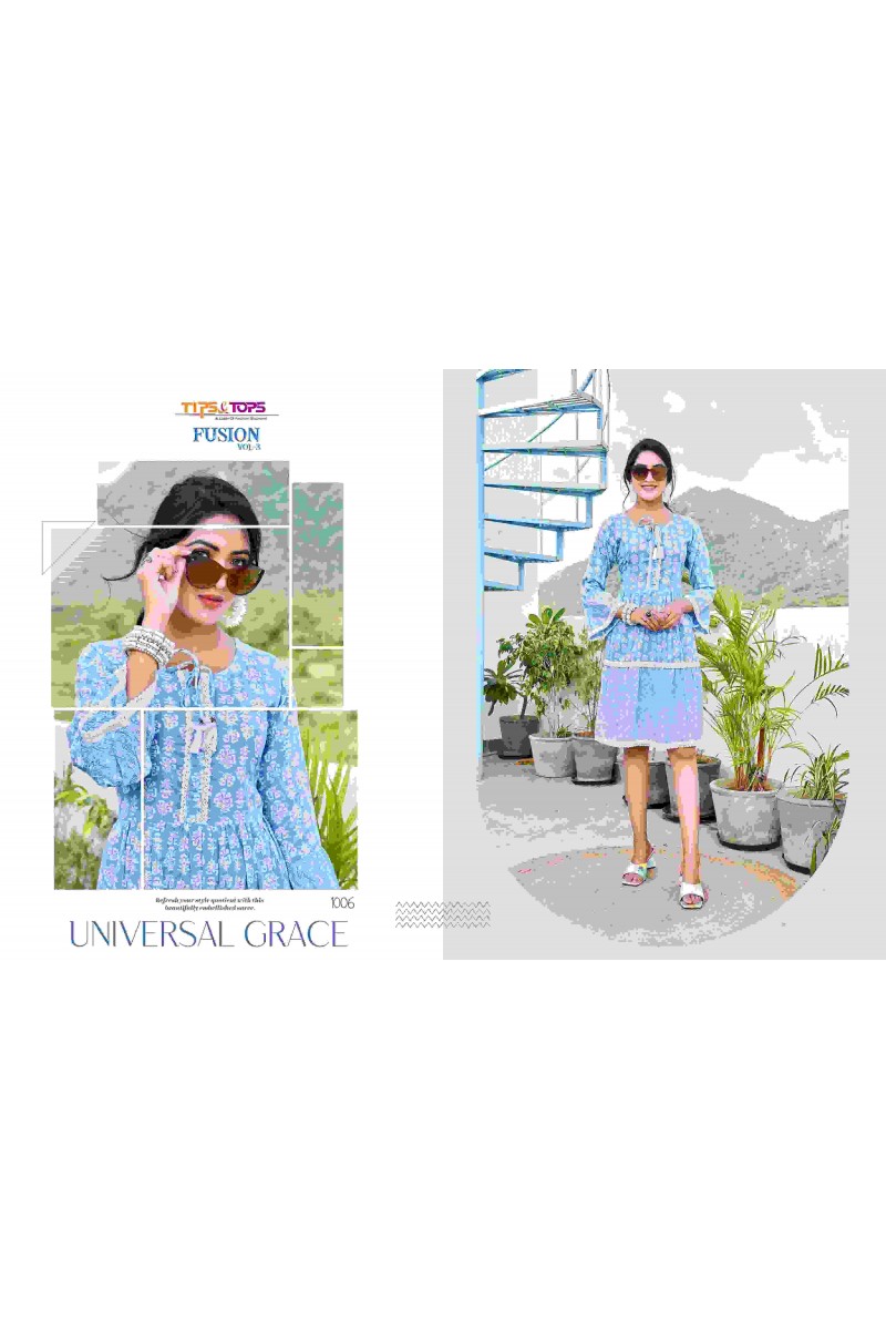 Tips & Tops Fusion Vol-3 Western Wear Short Fancy Tunic Catalogue Set